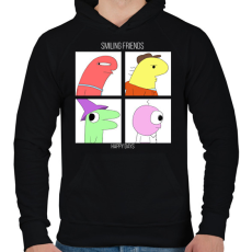 PRINTFASHION Smiling Friends - Férfi kapucnis pulóver - Fekete