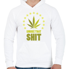 PRINTFASHION smoke that shit - Férfi kapucnis pulóver - Fehér férfi pulóver, kardigán