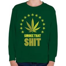 PRINTFASHION smoke that shit - Gyerek pulóver - Sötétzöld