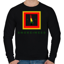 PRINTFASHION SMOKE WEED - Férfi pulóver - Fekete férfi pulóver, kardigán