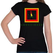 PRINTFASHION SMOKE WEED - Női póló - Fekete női póló