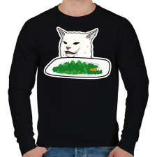 PRINTFASHION Smudge Cat - Férfi pulóver - Fekete férfi pulóver, kardigán