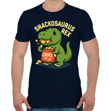 PRINTFASHION Snackosaurus Rex - Férfi póló - Sötétkék