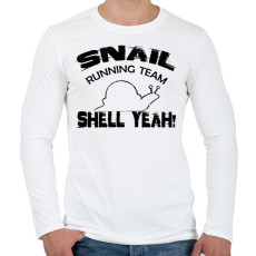 PRINTFASHION Snail running team - Férfi hosszú ujjú póló - Fehér