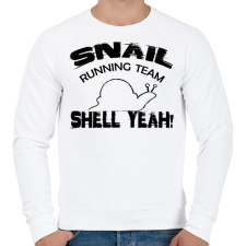 PRINTFASHION Snail running team - Férfi pulóver - Fehér férfi pulóver, kardigán