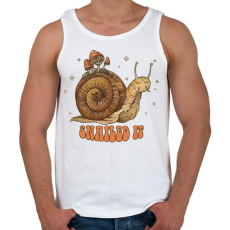 PRINTFASHION Snailed it - Férfi atléta - Fehér
