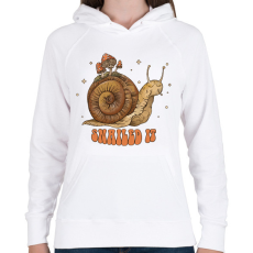 PRINTFASHION Snailed it - Női kapucnis pulóver - Fehér