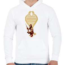 PRINTFASHION Snake plusskin - Férfi kapucnis pulóver - Fehér