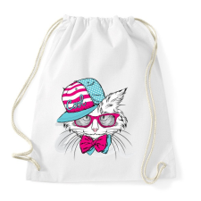 PRINTFASHION Snapback Cat - Sportzsák, Tornazsák - Fehér tornazsák