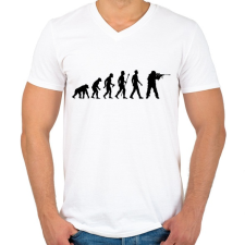 PRINTFASHION Sniper Evolution - Férfi V-nyakú póló - Fehér férfi póló