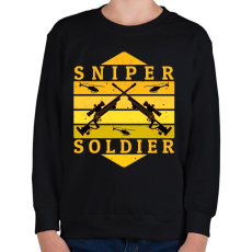 PRINTFASHION Sniper - Mesterlövész - Gyerek pulóver - Fekete