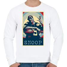 PRINTFASHION Snoop dog - Férfi pulóver - Fehér férfi pulóver, kardigán