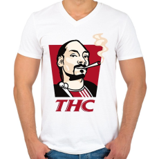 PRINTFASHION Snoop THC Dogg - Férfi V-nyakú póló - Fehér