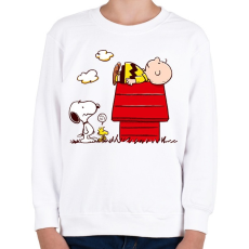 PRINTFASHION Snoopy and Charlie - Gyerek pulóver - Fehér