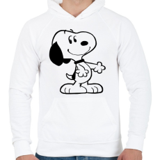 PRINTFASHION Snoopy drawing - Férfi kapucnis pulóver - Fehér