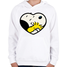 PRINTFASHION Snoopy love - Gyerek kapucnis pulóver - Fehér gyerek pulóver, kardigán
