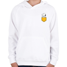 PRINTFASHION Snoopy zseb - Gyerek kapucnis pulóver - Fehér gyerek pulóver, kardigán