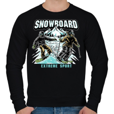 PRINTFASHION Snowboard extreme sport - Férfi pulóver - Fekete férfi pulóver, kardigán