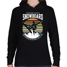 PRINTFASHION Snowboard extreme sport - Női kapucnis pulóver - Fekete női pulóver, kardigán
