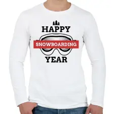 PRINTFASHION SNOWBOARD - Férfi hosszú ujjú póló - Fehér férfi póló
