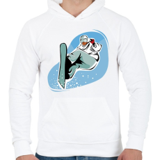 PRINTFASHION Snowboard - Férfi kapucnis pulóver - Fehér