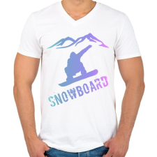 PRINTFASHION snowboard  - Férfi V-nyakú póló - Fehér férfi póló