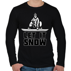 PRINTFASHION SNOWBOARD LET IT SNOW - Férfi hosszú ujjú póló - Fekete