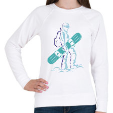 PRINTFASHION Snowboard - Női pulóver - Fehér női pulóver, kardigán