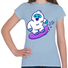 PRINTFASHION Snowboard yeti - Női póló - Világoskék