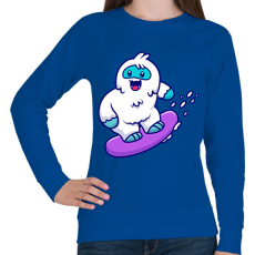 PRINTFASHION Snowboard yeti - Női pulóver - Királykék