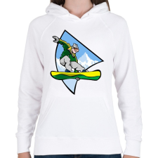 PRINTFASHION Snowboarder - Női kapucnis pulóver - Fehér női pulóver, kardigán