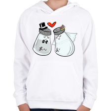 PRINTFASHION Só és bors - Gyerek kapucnis pulóver - Fehér gyerek pulóver, kardigán