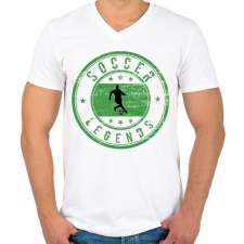 PRINTFASHION soccer legengds - Férfi V-nyakú póló - Fehér férfi póló