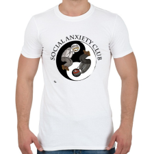 PRINTFASHION Social Anxiety Club - Férfi póló - Fehér férfi póló