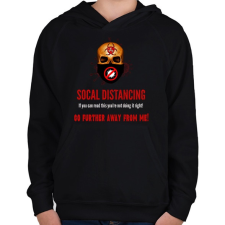 PRINTFASHION social distancing - Gyerek kapucnis pulóver - Fekete gyerek pulóver, kardigán