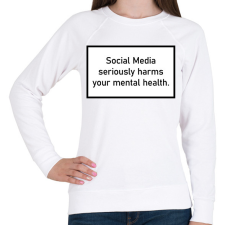 PRINTFASHION Social Media - Mental health - Női pulóver - Fehér női pulóver, kardigán
