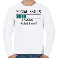 PRINTFASHION Social skills (black) - Férfi pulóver - Fehér férfi pulóver, kardigán