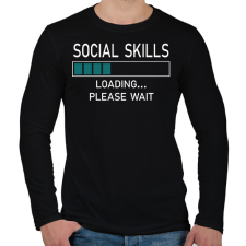 PRINTFASHION Social skills (white) - Férfi hosszú ujjú póló - Fekete férfi póló