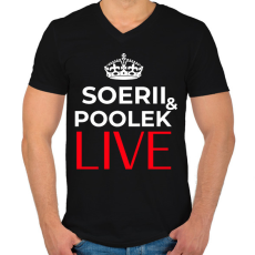 PRINTFASHION SOERII AND POOLEK LIVE - Férfi V-nyakú póló - Fekete