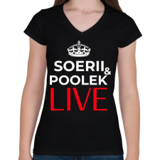 PRINTFASHION SOERII AND POOLEK LIVE - Női V-nyakú póló - Fekete női póló