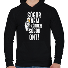 PRINTFASHION Sógor nem kérdez sógor önt - Férfi kapucnis pulóver - Fekete férfi pulóver, kardigán