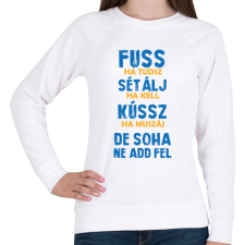 PRINTFASHION Soha ne add fel - Női pulóver - Fehér női pulóver, kardigán