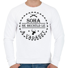 PRINTFASHION Soha ne becsüld le a vadászt - Férfi pulóver - Fehér férfi pulóver, kardigán