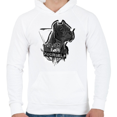 PRINTFASHION soha ne veszítsd el önmagad - Férfi kapucnis pulóver - Fehér