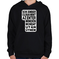 PRINTFASHION Sok ember olyan, mint az ENTER. Minden mondat után ütném! - Gyerek kapucnis pulóver - Fekete