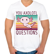 PRINTFASHION Sok kérdést teszel fel - Férfi V-nyakú póló - Fehér