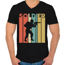 PRINTFASHION Soldier (colorful) - Férfi V-nyakú póló - Fekete férfi póló
