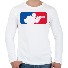 PRINTFASHION Soldier - Férfi hosszú ujjú póló - Fehér férfi póló
