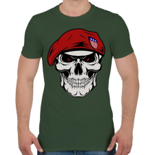 PRINTFASHION SOLDIER SKULL - Férfi póló - Katonazöld férfi póló