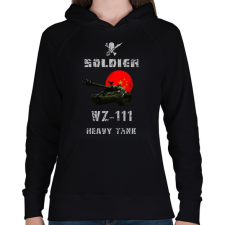 PRINTFASHION SOLDIER-WZ111 - Női kapucnis pulóver - Fekete női pulóver, kardigán